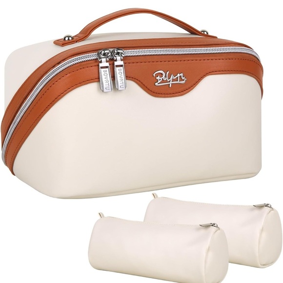 boyatu Handbags - Travel Makeup Bag Cosmetic Bags for Women: Large Make up Bags Set of 3 -